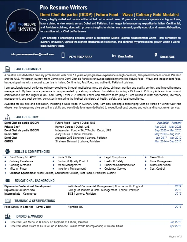 Executive Professional Resume